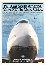 1986 PAN AM Boeing 747 SOUTH AMERICA ad American World Airways advert airlines  picture