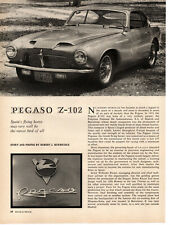 1956 PEGASO Z-102 ~ ORIGINAL 4-PAGE ARTICLE / AD picture
