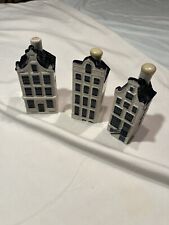 KLM Blue Delft Bols Amsterdam 1575 Houses Lot Of 3  # 67 78 80 EMPTY Read picture