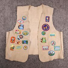 Vtg Handmade YMCA Leather Vest Y2K Patches Campouts Father Daughter Glitter Read picture