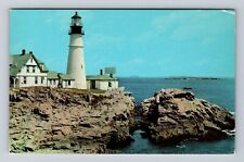 Portland ME-Maine, Portland Head Light, Antique Souvenir Vintage Postcard picture