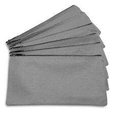 DALIX Zipper Bank Deposit Money Bags Cash Coin Pouch 6 Pack in Gray picture