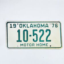 1976 United States Oklahoma Base Motor Home License Plate 10-522 picture