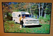 Kodak Kodachrome Transparency Slide 1966 Vintage Chevrolet Chevy Truck Woman Dog picture