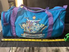 Vintage The Flintstones Blue Duffle Bag Shows Wear Faded picture