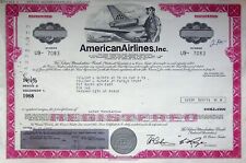 1988 American Airlines capital stock certificate picture