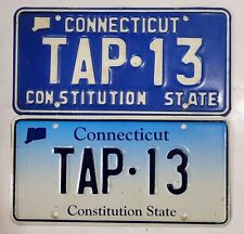 CONNECTICUT Vanity License Plate Pair ~ TAP 13 ~ Bar / Beer  🔥FREE SHIPPING🔥 picture