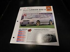 1998 Mitsubishi Lancer Evo V 5 Spec Sheet Brochure Photo Poster picture