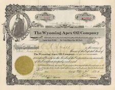 Wyoming Apex Oil Co. - 1910's dated Colorado Oil Stock Certificate - Oil Stocks  picture