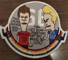 Vtg USS America CVW-1 Med Tour Patch Beavis Butthead 1994 Carrier Air Wing Navy picture