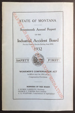 Vintage 1932 Montana 17th Annual Report Industrial Accident Board MT 6