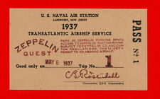 Hindenburg Airship Last Flight Ticket Reprint On 80 Year Old Paper Zeppelin *003 picture