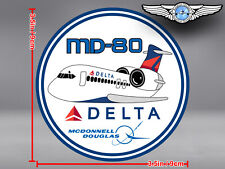 DELTA AIR LINES ROUND PUDGY MCDONNELL DOUGLAS MD80 MD 80 DECAL / STICKER  picture