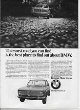 1968 BMW Sedan Sportsman's Car Cobble Stone Worst Road Original Poster Print Ad picture