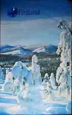 Original Poster Finland Finnair Airline Winter Snow Mountain 1981 Scandinavia picture