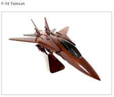 Grumman F-14 Tomcat Fighter Aircraft Handcrafted Solid Natural Mahogany Model picture