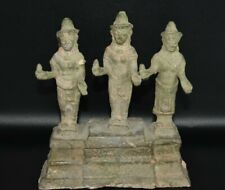 Old Central Asian Gandhara Bronze Standing figurine of 3 Standing Buddha's picture