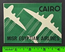 Vintage Cairo Egyptian Airlines Airplane Luggage Label picture