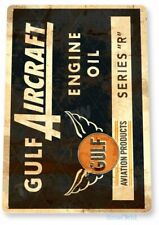 GULF AIRCRAFT 11 X 8  TIN SIGN AVIATION AIRPLANE AIRCRAFT RETRO LAX SKY HARBOR picture