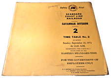 SEPTEMBER 1972 SCL SEABOARD COAST LINE SAVANNAH DIVISION EMPLOYEE TIMETABLE #2 picture