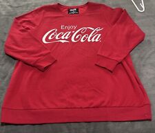Official Coca Cola Red Sweatshirt Long Sleeve Large Fleece Cotton Authentic picture