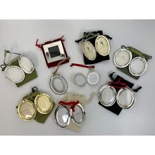 Rare Lot of 9 Pottery Barn Silver Plate Christmas Ornaments Picture Frame 6954 picture