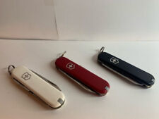 Lot of 3 Victorinox Swiss Army (R/B/Wt) Small Multi-Tools Pocket Knife -- Great picture