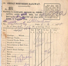 GB GNR RAILWAY Parcel Way Bill *NOTTINGHAM RACE COURSE* Horses 1894 V.RARE ZR35 picture
