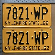 1962 1963 New York license plate pair 7821 WP YOM DMV SHOW CAR READY P017 picture