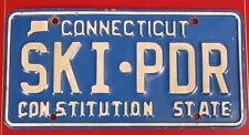 VINTAGE CONNECTICUT CAR TRUCK VANITY LICENSE PLATE SKI PDR SKIING POWDER SNOW  picture