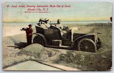1913 Sand Artist Automobile Atlantic City New Jersey NJ Posted Postcard picture