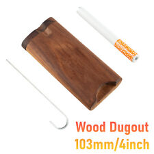 New Wooden Dugout Pipe Self Cleaning Metal Bat Poker Smoking Pipe One Hitter Kit picture