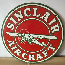 Sinclair Aircraft Porcelain Enamel Sign 30 x 30 Inches  Sided picture