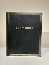 Rare Vintage Leather Bound 1936 Holy Bible With Gold-edge Pages, Blue Ribbon picture