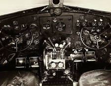 Douglas Dc-3 Cockpit 1900 OLD DC3 AVIATION PHOTO picture