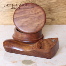 Curved W Hand Crafted smoking Pipe Premium Wood Pipe & 2 Piece wood Grinder picture