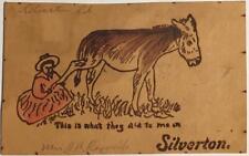 Donkey SILVERTON, COLORADO Leather Antique Postcard Western 1906 Odebolt, Iowa picture