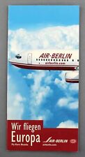 AIR BERLIN AIRLINE BROCHURE ROUTE MAP BOEING 707 NIKI picture