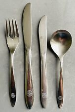Pan Am Airlines 4-piece Silverplate Cutlery, Silverware w/ Globe logo picture