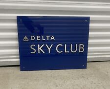 Delta Airlines Sky Club Advertisement Glass Airport Longe Sign  picture