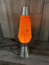 Vintage Retro Lava Lamp. Orange Lava/Silver Base 1980s/1990s picture