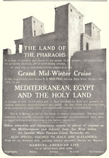 1908 HAMBURG-AMERICAN LINE S.S. MOLTKE CRUISE EGYPT HOLY LAND  AD Z2123 picture