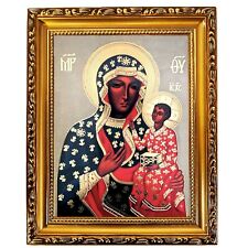 Our Lady of Czestochowa Black Madonna Icon, 9 1/2 Inch, Gold Foil Icon picture