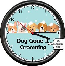 NEW Personalized Gift Dog Grooming Pet Store Groomer Wash Bath Sign Wall Clock picture