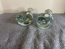 Vintage Indiana Glass Bird Votive Crystal Lot of 2 HEAVY picture