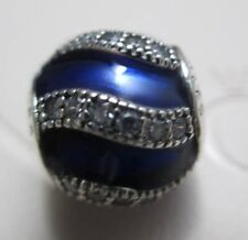 New Pandora Royal Blue ADORNMENT Christmas Ornament Sparkling Charm Bead w/pouch picture