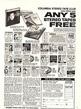 1967 Print Ad Columbia Stereo Tape Club Any 5 Stereo Tapes Free picture