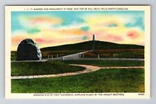 NC-North Carolina 1st Successful Airplane Flight Wright Brothers Old Postcard picture