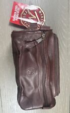 Marlboro Country Store Vintage 1994 Brown Leather Toiletry Bag NWT Shaving Kit picture