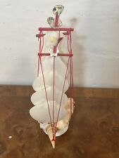 Model of Two Ships Made of Complete Natural Seashells, Handmade, Height 31cm picture